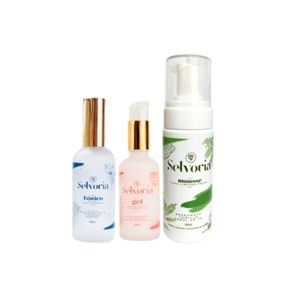 Kit Antiacné (Tónico Facial equilibrante + Gel hidratante y nutritivo + Mousse para Limpieza Facial)